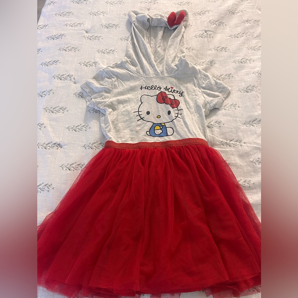 Girls HELLO KITTY hooded tulle dress